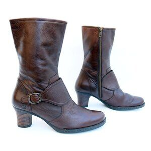 Born brown buckle strap boots size 10